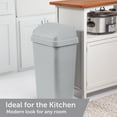 thumbnail image 3 of Sterilite Kitchen Trash Can, 13 Gallon Plastic Garbage Bin with Swing Top Lid, Light Gray, 3 of 9