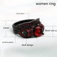 thumbnail image 4 of Skull Matching Rings Black Plated Couple Rings 1CT Red CZ Wedding Ring Sets for Him and Her, 4 of 7