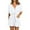 White, variant on SHOPESSA Womens Shorts Summer Plus Size Fashion Solid Color Pocket Summer V-Neck Short Sleeve Button Tie Jumpsuit XL on