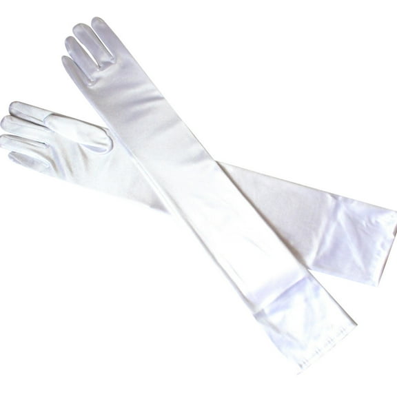 UACY Long White Gloves Classic Adult Size Long Opera/Elbow/Wrist Length Satin Gloves Unisex Gloves Party Vintage Long Performance Tight Gloves