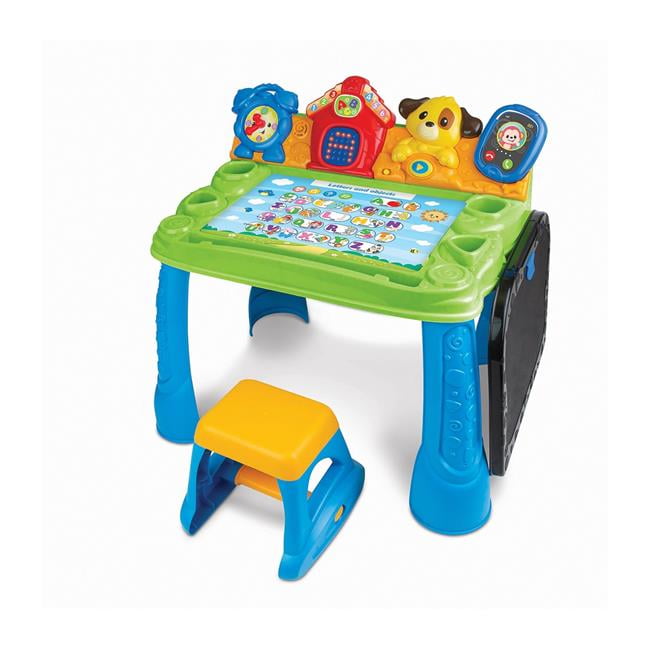 VTech Explore and Write Activity Desk Transforms Into Easel Chalkboard for Kids for sale online Multicoloured 80-195800 