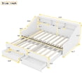 thumbnail image 4 of Wooden Daybed with Trundle Bed and Two Storage Drawers, Twin to King Size Extendable Bed Daybed, Wood Captain’s Bed Frame for Kids Guests Bedroom Guest Room, No Box Spring Needed (White), 4 of 9