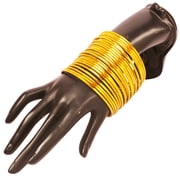 Sunsoul by Touchstone Colorful Bangle Collection Modern Pretty Attractive Look Wrist Filler Indian Bollywood Dark Yellow Color Thin Designer Jewelry Metal Bangle Bracelets Set Of 24. For Women.