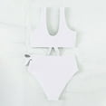 thumbnail image 7 of MIXUE Swim Suits for Women Solid Color High Waisted Bikini Sets for Women Block Two Piece Drawstring Swimwears Bathing Suits,White,S, 7 of 7