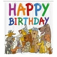 thumbnail image 3 of Ambesonne Birthday Party Shower Curtain, Streets Dogs Animals, 69"Wx75"L, Multicolor, 3 of 3