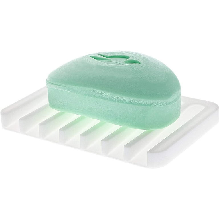 6-Pack Flexible Silicone Soap Saver Dish Drainer Holder Tray, 4.5 X 3.5  inches