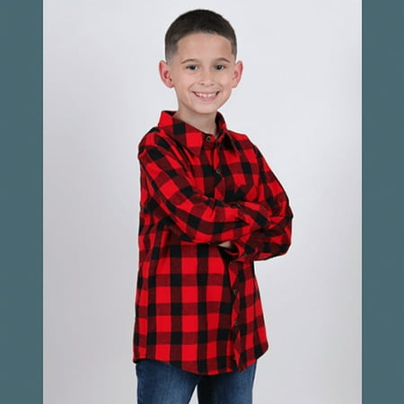 Boxercraft YF51RBUFF Red Black Buffalo Boys Flannel Shirt