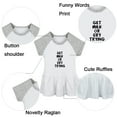 thumbnail image 2 of Get Milk Or Cry Trying Funny Dresses For Baby, Newborn Babies Skirts, Infant Princess Dress, 0-24M Kids Graphic Clothes (Gray Raglan Dresses, 6-12 Months), 2 of 5