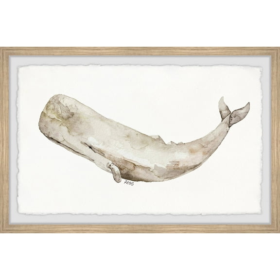 Marmont Hill Stone-like Whale by Rachel Byler Framed Wall Art