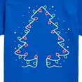 thumbnail image 3 of Instant Message - Christmas Tree Made Out Of String Lights - Toddler & Youth Short Sleeve Graphic T-Shirt, 3 of 6
