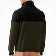 thumbnail image 4 of guisaled Men's Mock Neck Sweatshirts Quarter Zip Quilted Pullover Tops Color Block Long Sleeve Casual No Hood Sweatshirt with Pockets Christmas Gift, 4 of 8