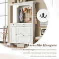 thumbnail image 5 of Hall Tree Entryway Storage Solution, 4-in-1 Space Saving Design with Flip Shoe Cabinets, Mirror & Hooks for Home Entrance Organizer, White, 5 of 15