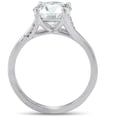 thumbnail image 3 of Bow Jewelry 14K White Gold Plated 2.1 Ct Oval Cut Moissanite Ring - Solitaire with Accents 4 Prong Set - Engagement Ring for Women - Jewelry Gift, 3 of 3