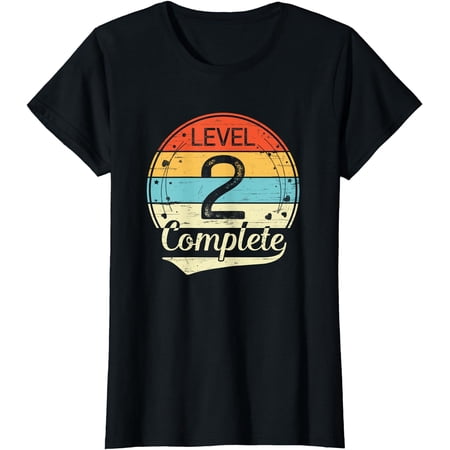Level 2 Complete Retro 2nd Wedding Anniversary T-Shirt