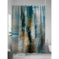 thumbnail image 5 of Fsddascl Turquoise Gradient Shower Curtain Set - Long 72" x 84" Washable Bathtub Curtain with 12 Hooks, Abstract Modern Luxury Ombre Painting Waterproof Fabric Stall Shower Curtains for Bathroom, 5 of 6
