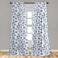 thumbnail image 5 of Ambesonne Indigo Curtains, Watercolored Tree Leaves, Pair of 28"x84", Dark Blue Purple, 5 of 5