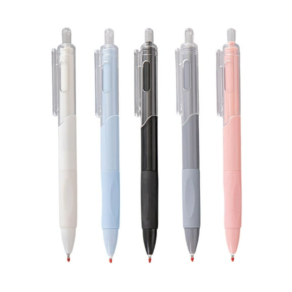 Meitianfacai 5 Pack Fine Point Gel Pens 0.5mm, Smooth No Smear Ink Writing Pens with Durable Clip, Non-Slip Frosted Grip for Office, Journaling, Gifts