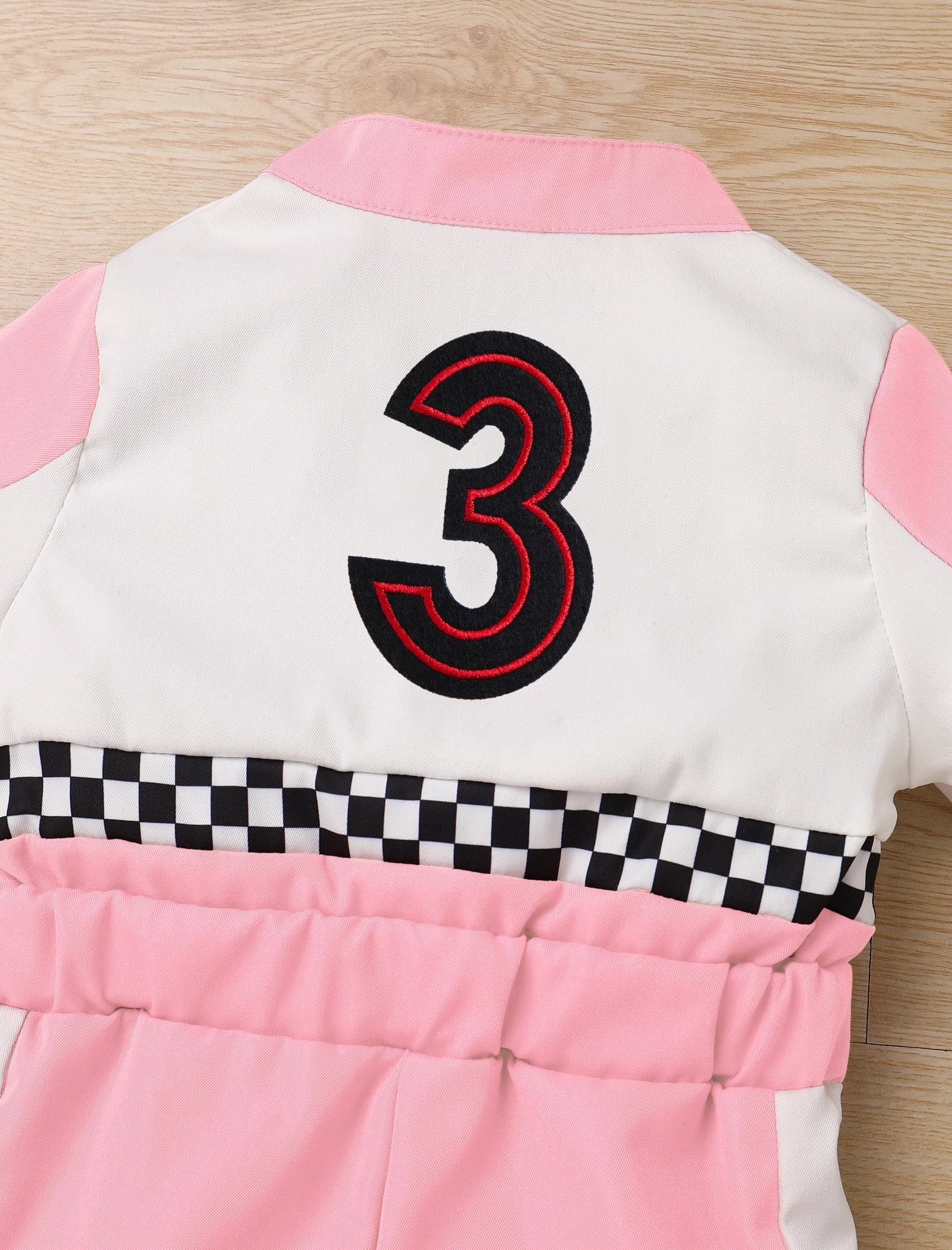 IDOPIP Baby Race Car Driver Outfit Boys Girls 1st 2nd 3rd 4th Birthday Cake Smash Photoshoot Clothes Short Sleeve Racer Romper 2-3Years Pink