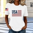 thumbnail image 4 of NTACZA Casual Cute Summer Tops T‑Shirts Crew Neck Usa American Flag Print Short Sleeve Festival Relaxed Fit Graphic Tees White, 4 of 7