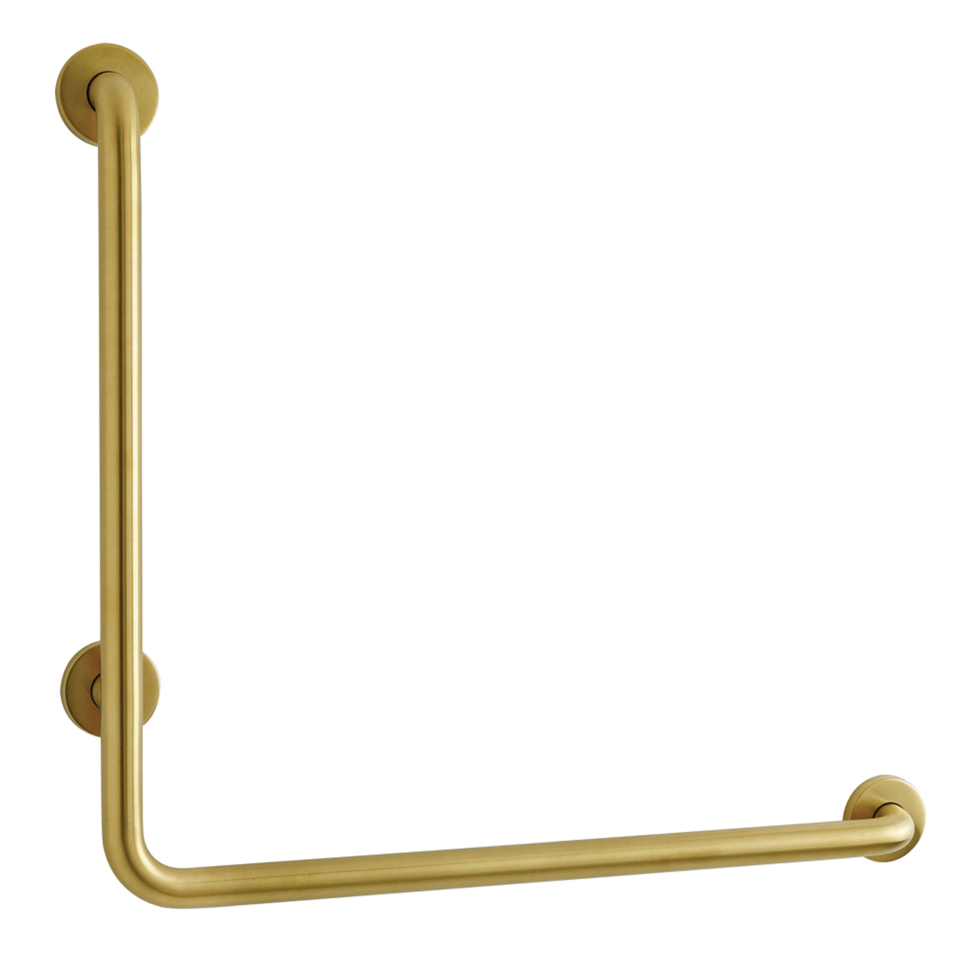 Kingston Brass GBL1424CSR7 Made To Match 24" x 24" L-Shaped Stainless Steel ADA Grab Bar - Right Hand, Brushed Brass