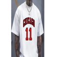 thumbnail image 1 of Men's 'CHICAGO #11' Color Blocking Print Short Sleeve Crew Neck T-shirt, Casual Stylish As Gift Tee For Adult, Men, Women, Teen, Teenager, Adolescent, Youth, 1 of 7