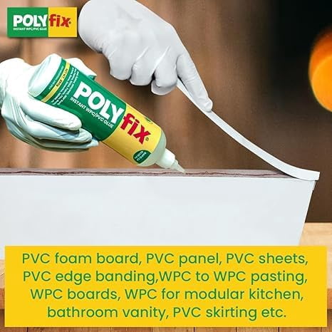 POLYFIX WPC/PVC Glue, Gels, Strong Bond, Quick Setting, Clear, 125g