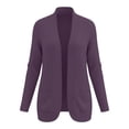 thumbnail image 6 of HAiming Women's Cardigan Long Sleeve Open Front Solid Color Casual Sweaters Fall Winter Going out Tops with Pockets, 6 of 7