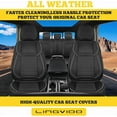 thumbnail image 2 of LINGVIDO Car Seat Covers, Breathable and Waterproof Faux Leather Automotive Seat Covers for Cars SUV Truck Sedan,Universal Driver Seat Cover with Backrest (Front Seat, Beige), 2 of 6
