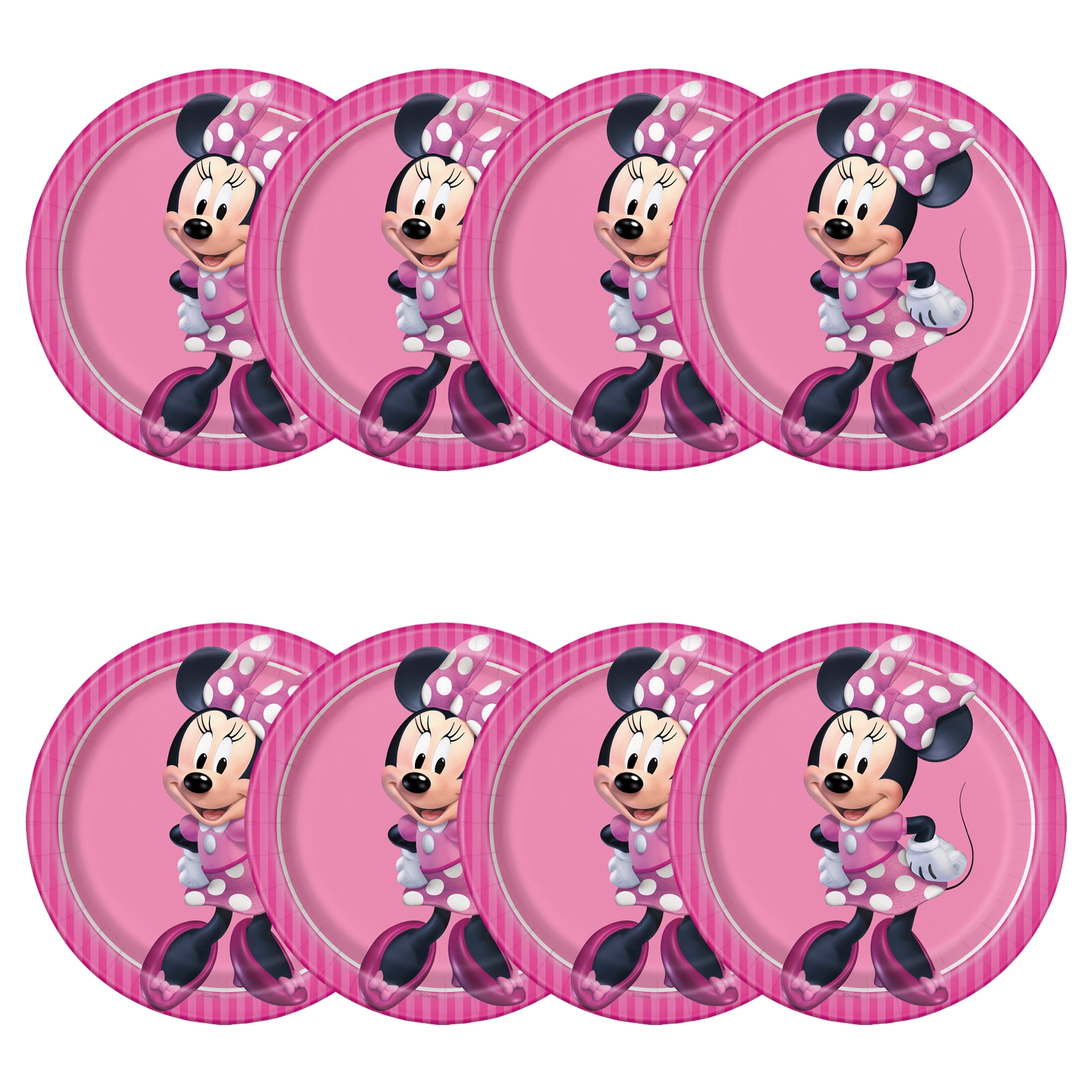 Pink Minnie Mouse Paper Dessert Plates, 7in, 8ct
