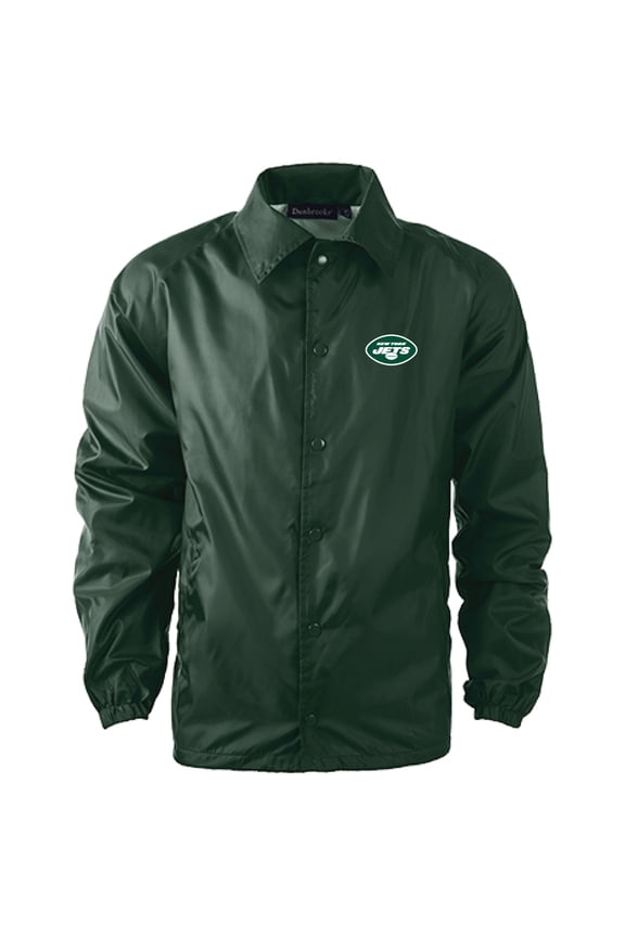Men's Dunbrooke Green New York Jets Coaches Classic Raglan Full-Snap Windbreaker Jacket