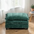 thumbnail image 3 of GZXS Chenille Fabric Upholstered Ottoman, Thick Cushion Footrest with Legs, Multi-Purpose Accent Stool for Living Room or Bedroom, Green, 3 of 7