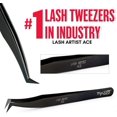 thumbnail image 3 of My Lash Tools Mega Boot Volume Fiber Tip Lash Tweezer \u2013 LASH ARTIST ACE, Professional Eyelash Extension Tweezers, Precision Fan Making, Plain Grip (Black), 3 of 8