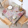 thumbnail image 2 of Pioneer Flower Floral Print Pattern Square Tablecloth,Waterproof Square Table Cover,Wipeable Spillproof Washable Table Cover for Home Kitchen Party Decor 60"x60"(152x152cm), 2 of 6