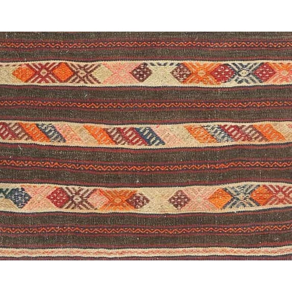 Ahgly Company Indoor Rectangle Contemporary Brown Red Abstract Area Rugs, 7' x 9'