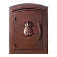thumbnail image 2 of QualArc  14 in. Manchester Non-Locking Column Mount Mailbox with Decorative Pineapple Logo in Antique Copper, 2 of 3