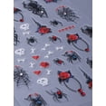 thumbnail image 6 of 2 PCS Embossed Cute Halloween Nail Stickers Ghost Pumpkin Spider Web Black Cat Decals Nail Art Designs White Skeleton Skull Bone Bandage Flower Self Adhesive Texture Holiday Sliders Manicure, 6 of 10