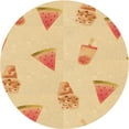 thumbnail image 1 of Ahgly Company Indoor Round Patterned Carrot Orange Area Rugs, 5' Round, 1 of 1