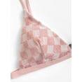 thumbnail image 5 of ZAFUL Women Leisure Terry Cloth Checkerboard Pattern Cheeky Bikini Swimwear Light Pink L, 5 of 5