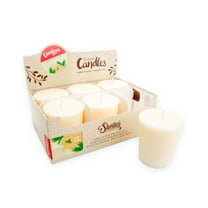 Christmas Eve Soy Votive Candles - Scented with Natural Fragrance Oils - 6 Beige Natural Votive Candle Refills - Christmas & Holiday Collection