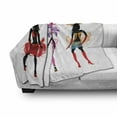 thumbnail image 2 of Fashion Soft Flannel Fleece Throw Blanket, Colorful Woman Silhouettes in Cheerful Flourish Carnival Clothes Print, Cozy Plush for Indoor and Outdoor Use, 70" x 90", Multicolor, by Ambesonne, 2 of 5
