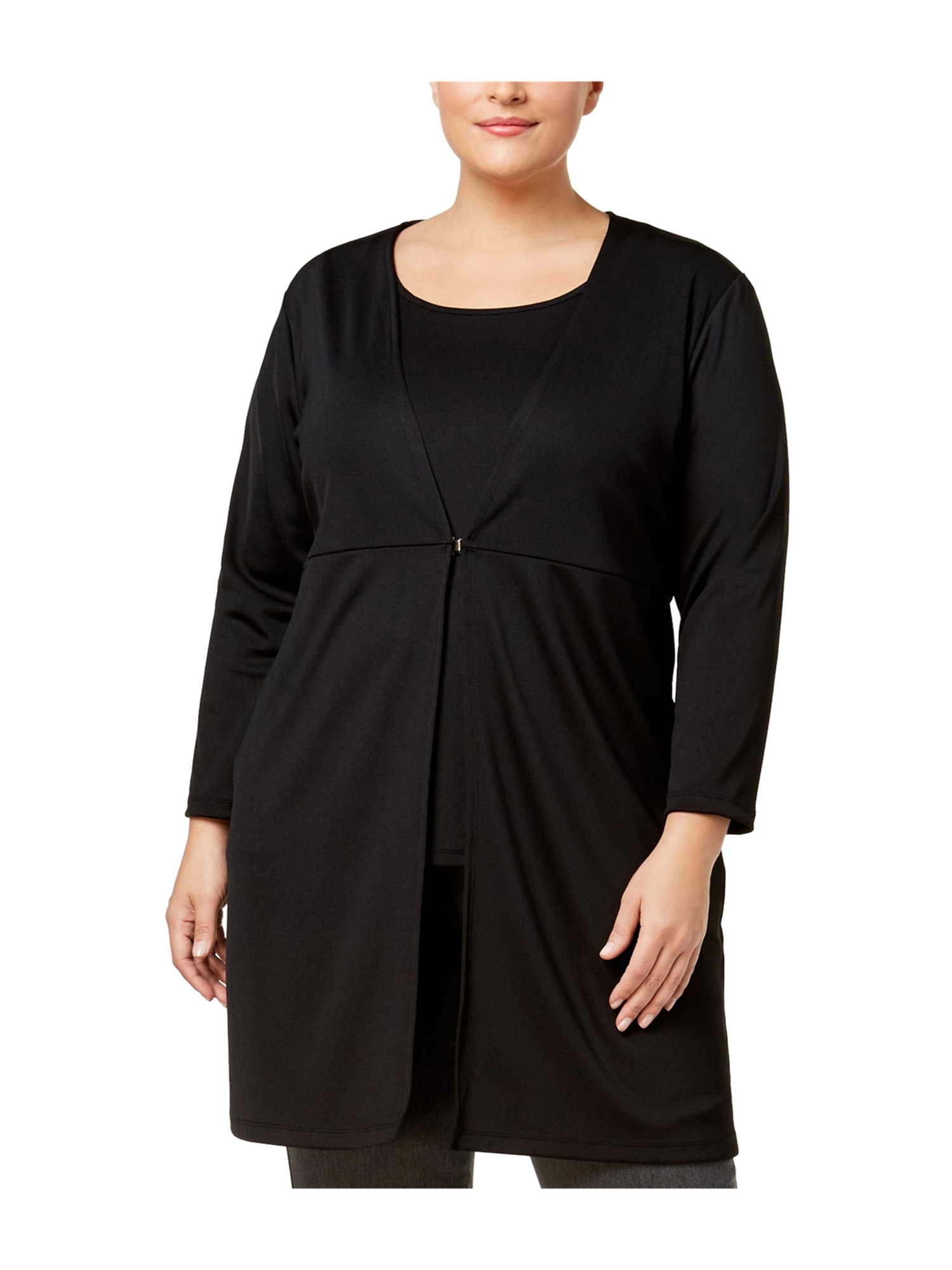 Kasper Womens Knit Topper Jacket black 1X Walmart Canada