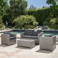 thumbnail image 2 of GDF Studio Venice Outdoor Wicker 4 Seater Chat Set with Cover, Mixed Black and Dark Gray, 2 of 13