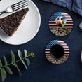 thumbnail image 5 of FMSHPON Independence Day American Flag Rustic Wooden Plank Farm Firewood Set of 8 Round Coaster for Drinks, Absorbent Ceramic Stone Coasters Cup Mat with Cork Base for Coffee Table Bar Decor, 5 of 5