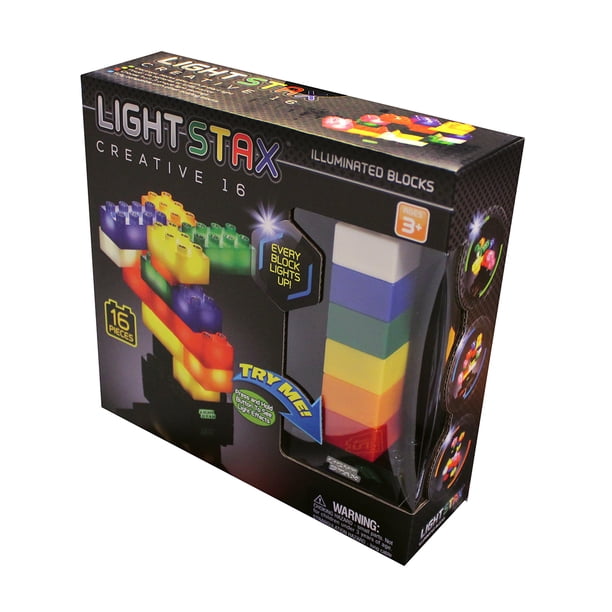 Light Stax Illuminated Blocks, 16-Piece Creative Set - Walmart.com ...