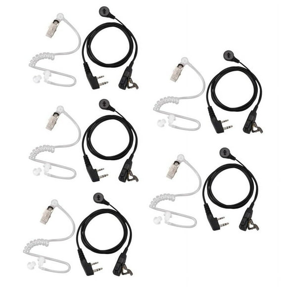 5X 2 Broches Micro Casque Covert Tube Acoustique Oreillette Intra-Auriculaire pour UV-5R -888S CB Radio