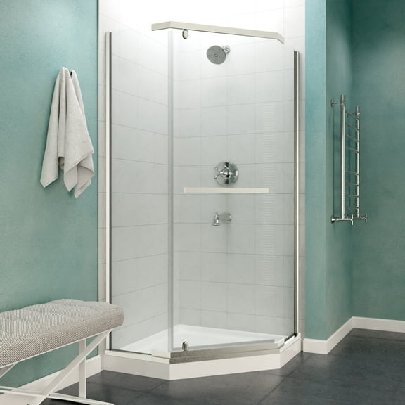 Anzzi Sd-Az056-01 Castle 72" High X 49" Wide Hinged Semi Frameless Shower Door - Brushed
