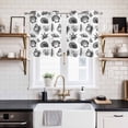 thumbnail image 2 of 2 Panels Kitchen Tier Curtains 39 Inch Length, Black Coastal Grommets Window Treatment Curtain, Shell Conch Ocean Underwater Thermal Curtains Drapes for Living Room/Bathroom, 2 of 9