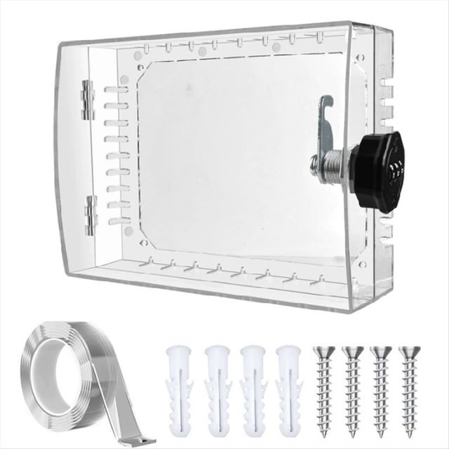 Termostato con Cerradura de Contraseña, Tapa Transparente, Termostato con Cerradura de Contraseña, Caja de Seguridad para el Hogar.