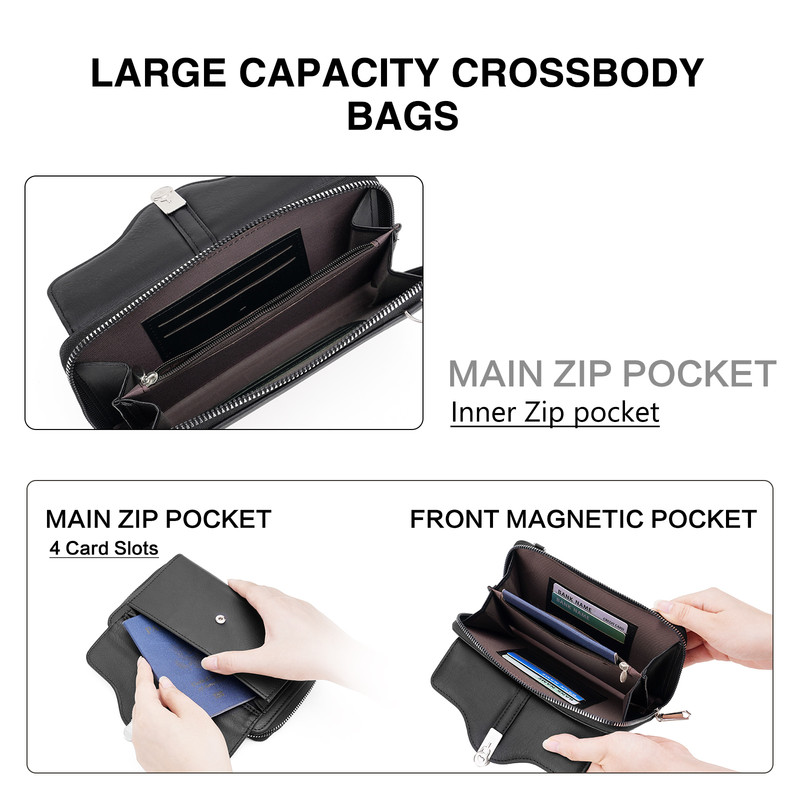 FALAN MULE Women's Crossbody Phone Bag Lightweight Large Capacity Shoulder Bag with Card Slots Coin Purse Stylish Cute Cell Phone Pouch