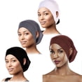 thumbnail image 5 of Solid Color Ready Bandanas Cap Accessories Hijab Caps Women's Hijab Undercap with Ear Hole Islamic Scarf Hat LIGHT KHAKI, 5 of 8